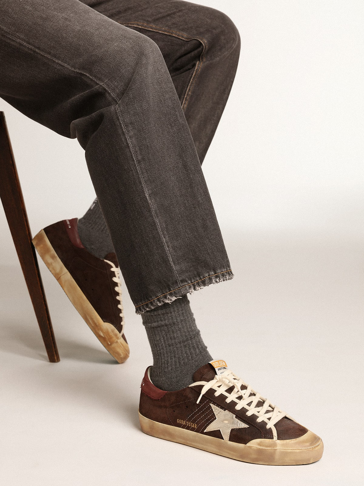 Super-Star Penstar in brown suede with a platinum star - 3