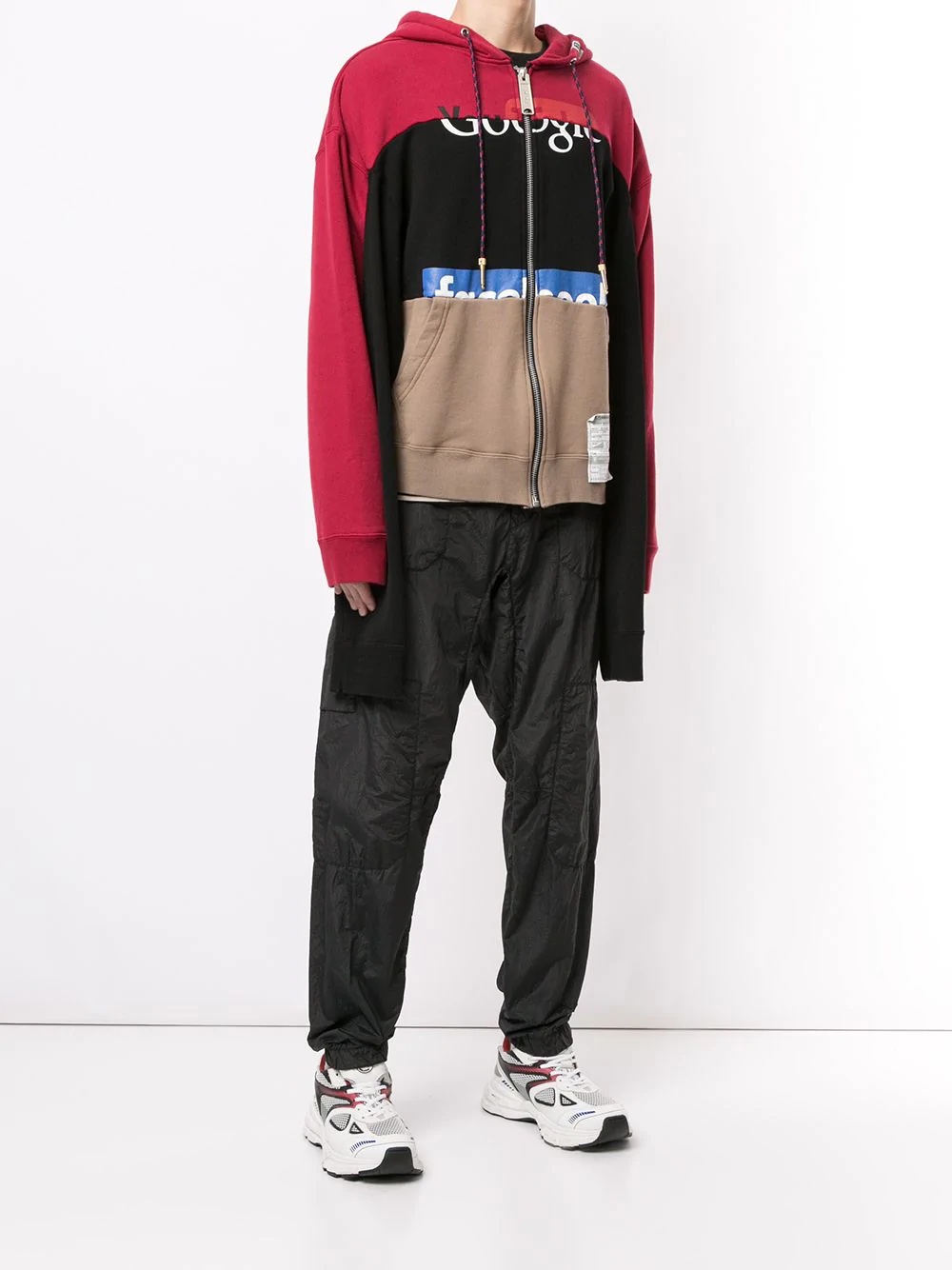 Border Docking contrast-panel hoodie - 3