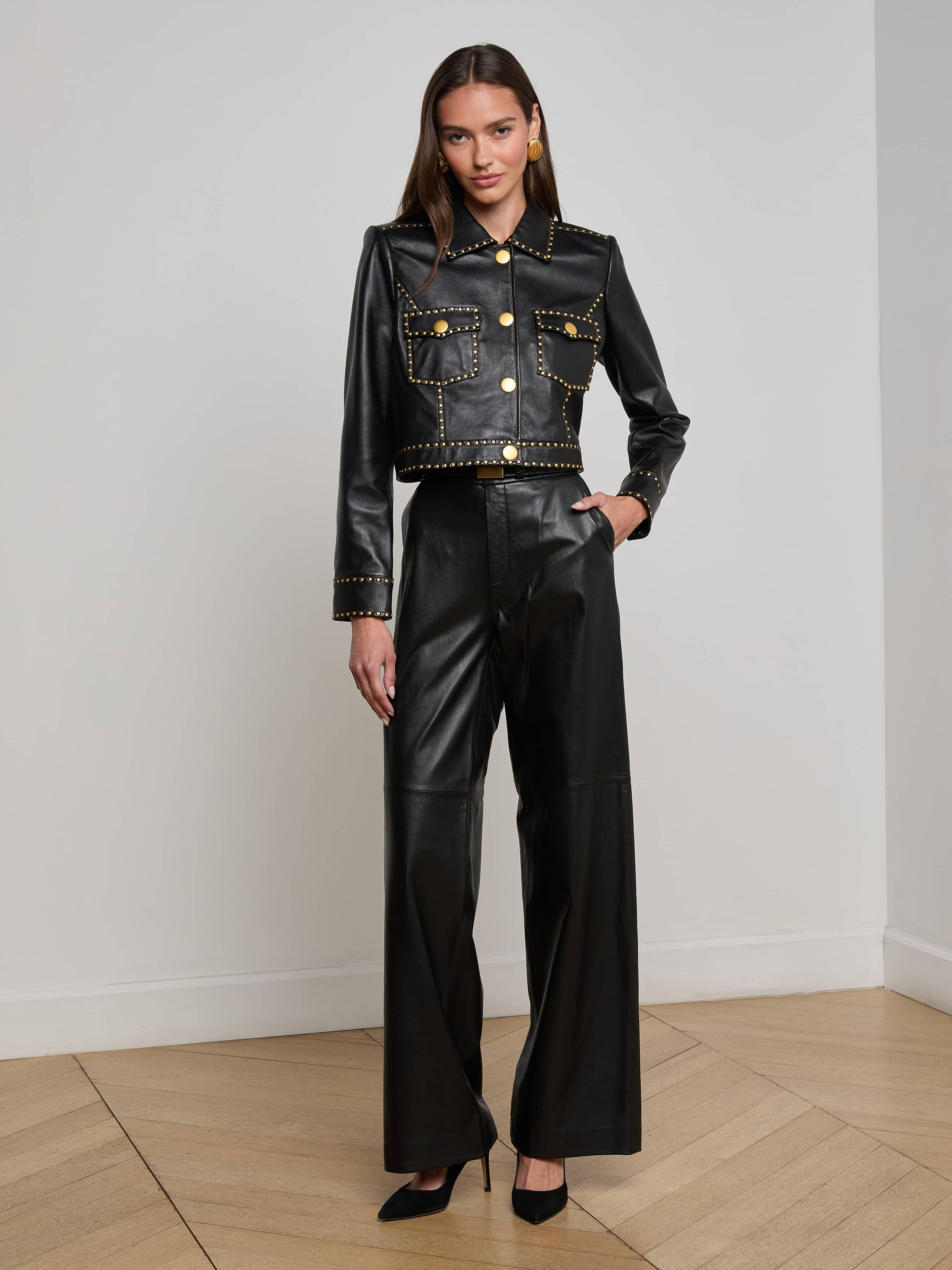 Winsome Studded Leather Jacket - 4