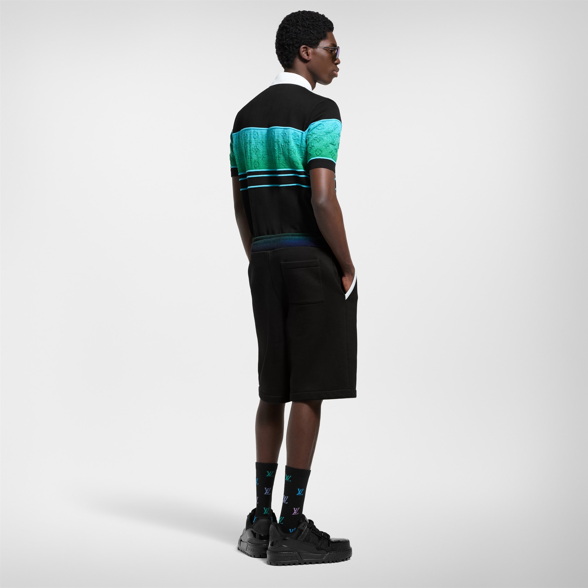 Iridescent Jacquard Short-Sleeved Polo - 3