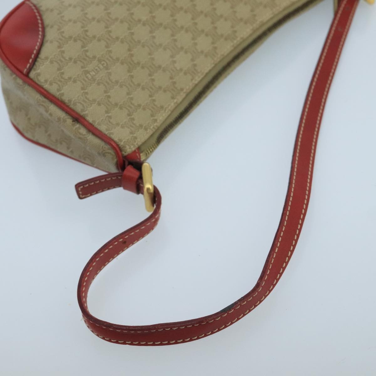 CELINE Macadam Canvas Hand Bag Pvc Leather Beige Red - 7