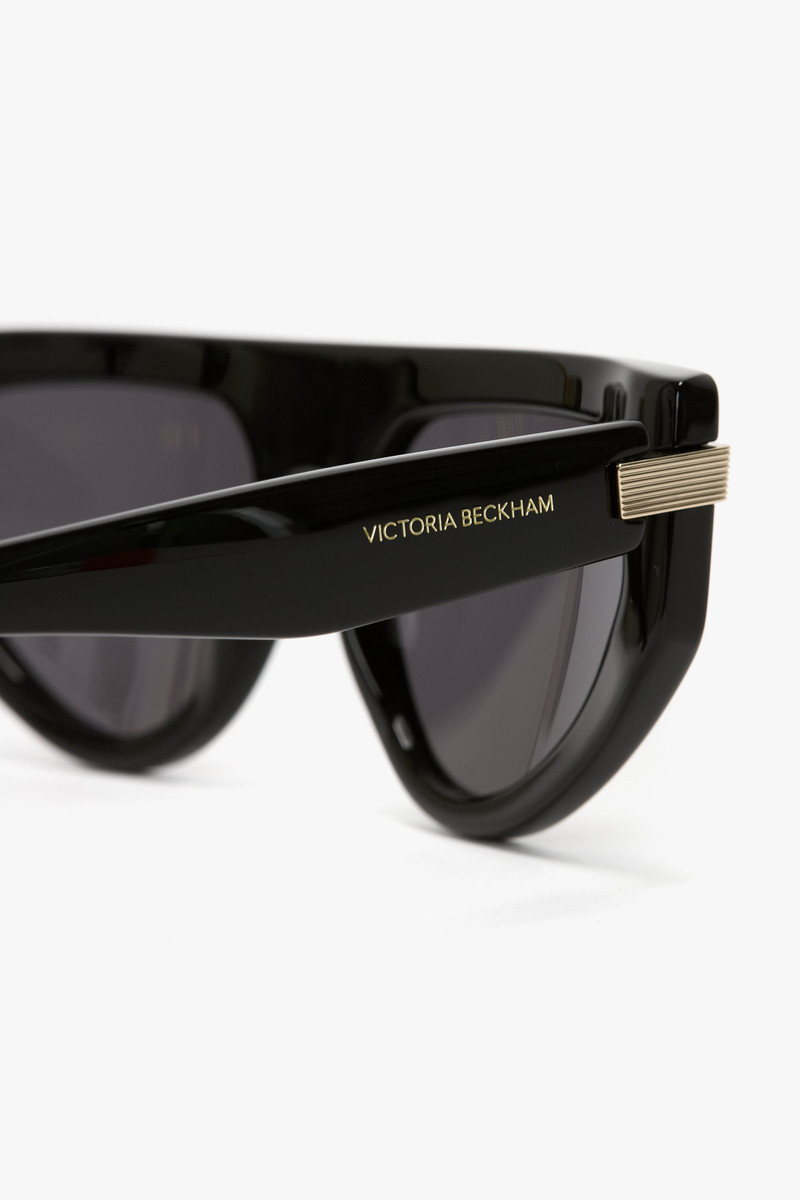 Visor Hinge-Detail Sunglasses In Black 5