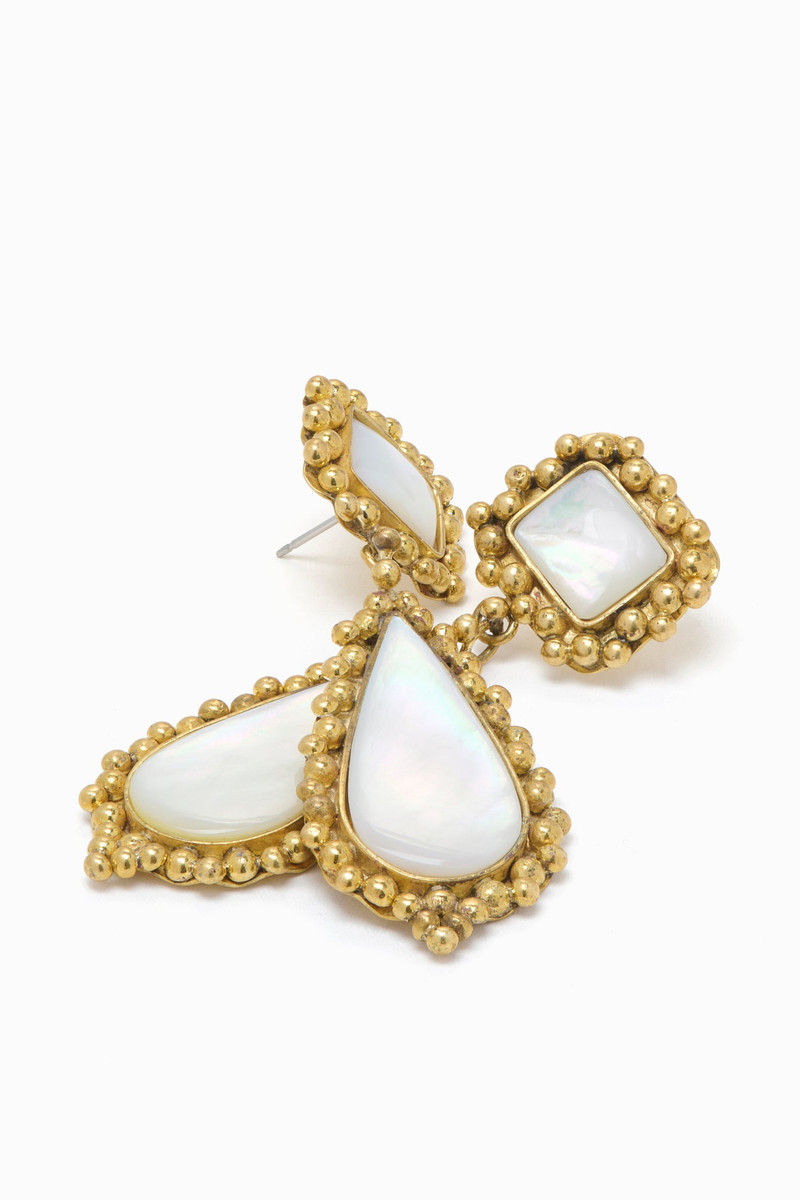 ULLA JOHNSON Mother of Pearl Framed Drop Earring outlook