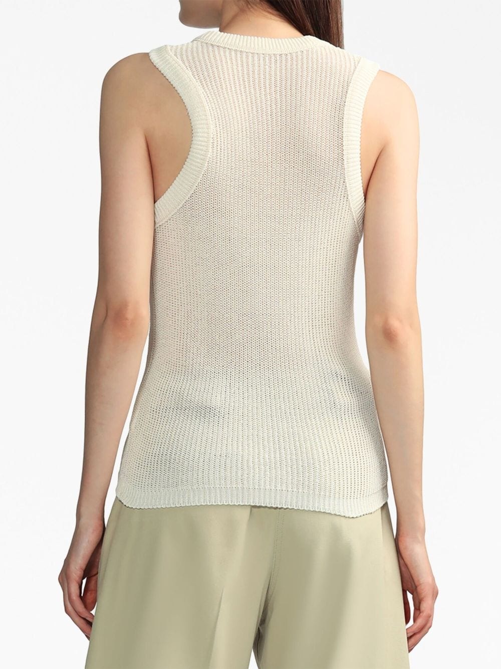 crew-neck sleeveless knitted top - 4
