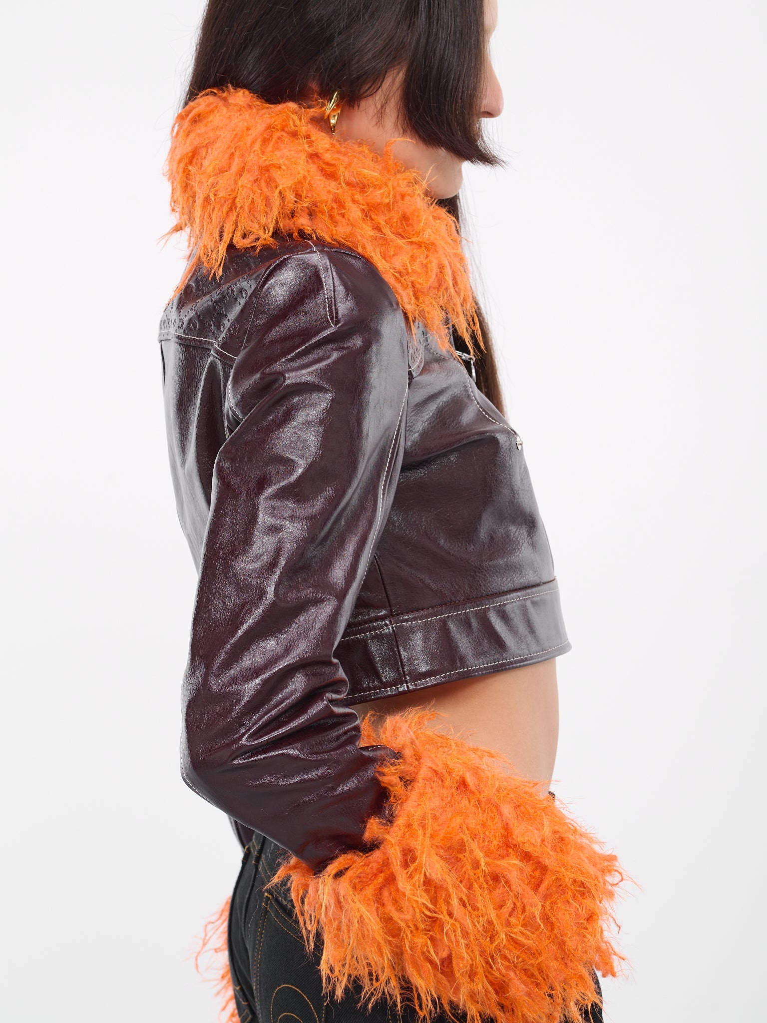 Embossed Leather Jacket - 5