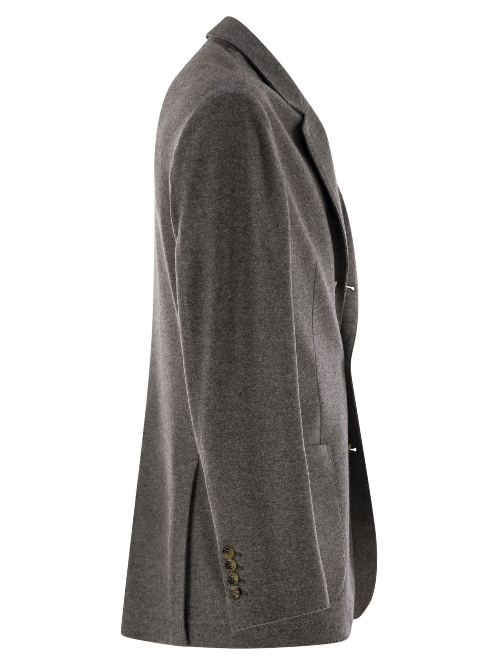 Brunello Cucinelli Men Cashmere Jersey Blazer With Patch Pockets - 3