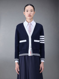 Thom Browne Wave fair isle cardigan - Blue