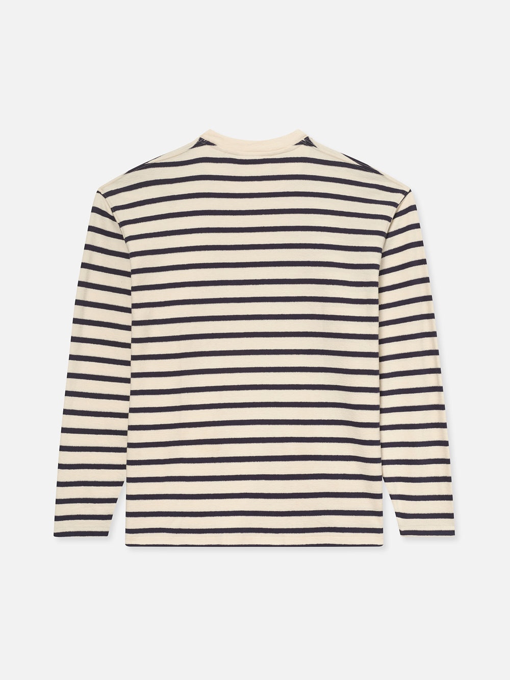 Long Sleeve Relaxed Striped Tee in Dark Navy Stripe - 3