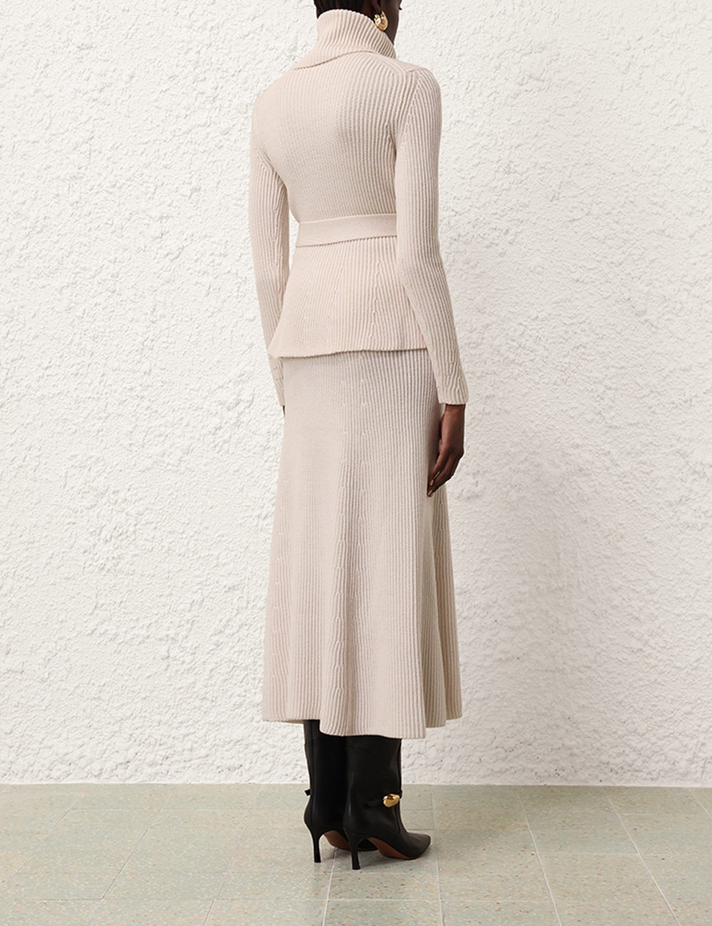 ILLUSTRATION PANELED RIB SKIRT - 4