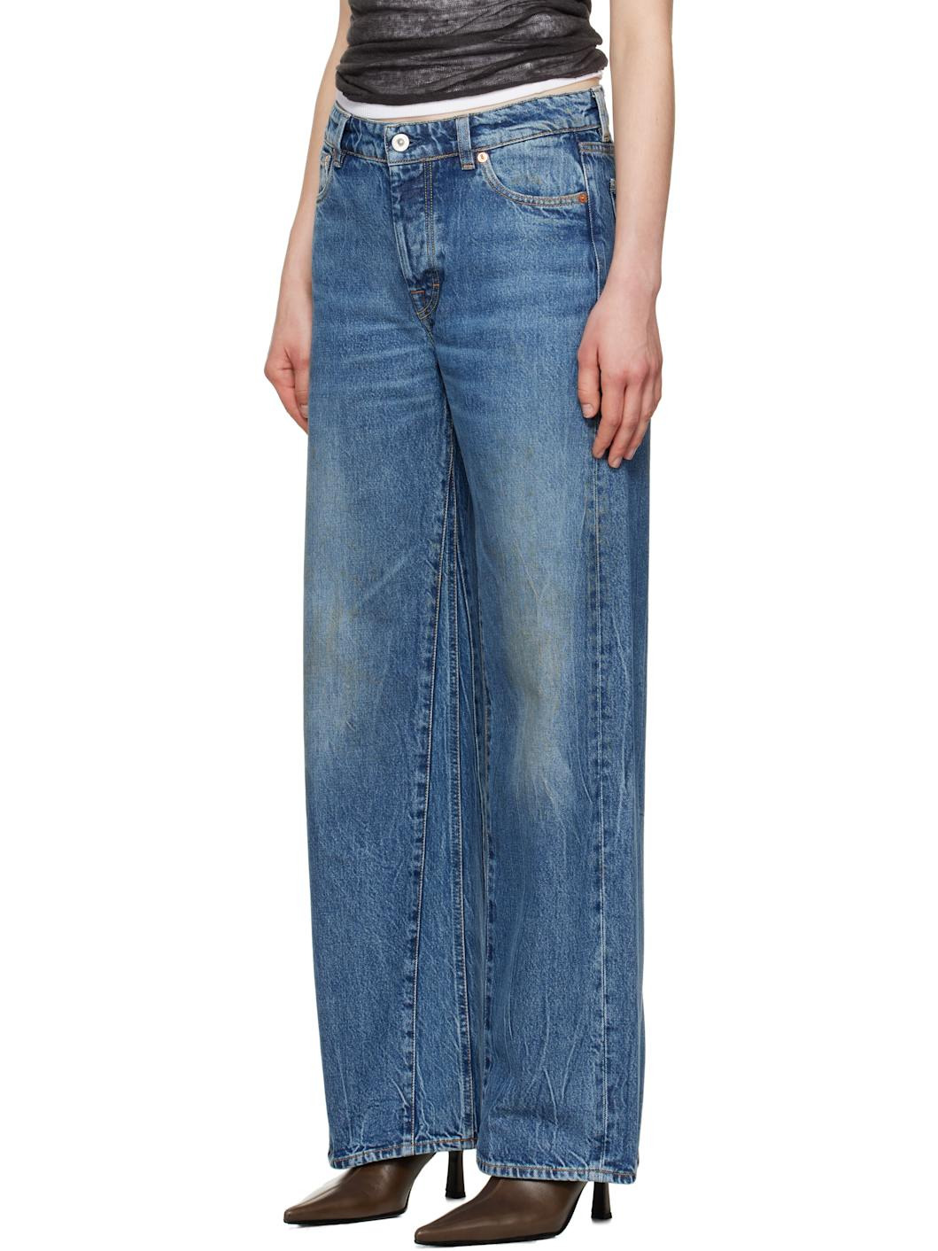 Blue Treble Cut Jeans - 4