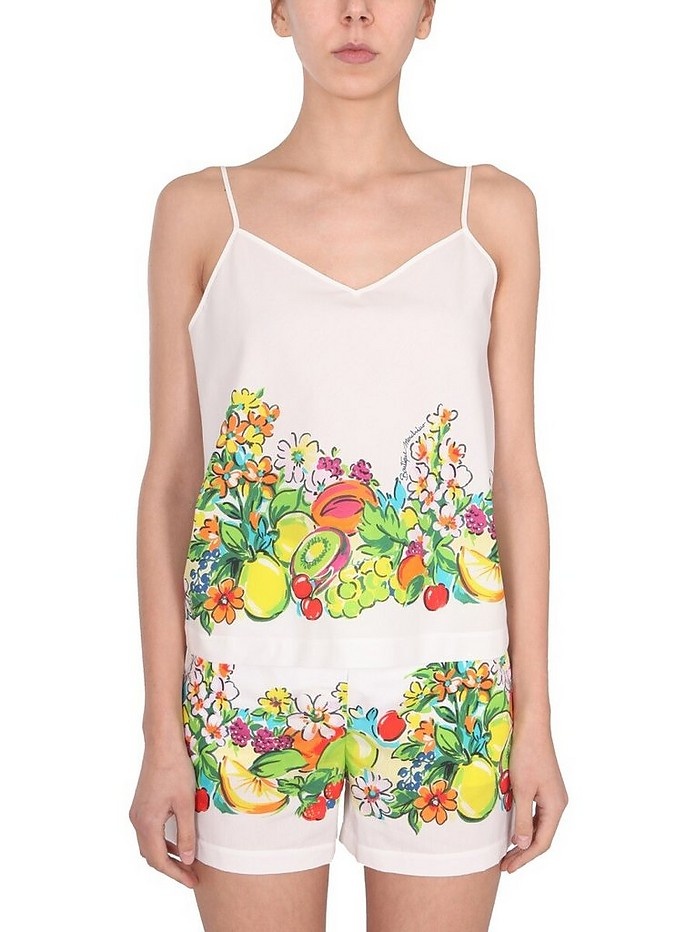 Flower And Fruit Print Top - 1