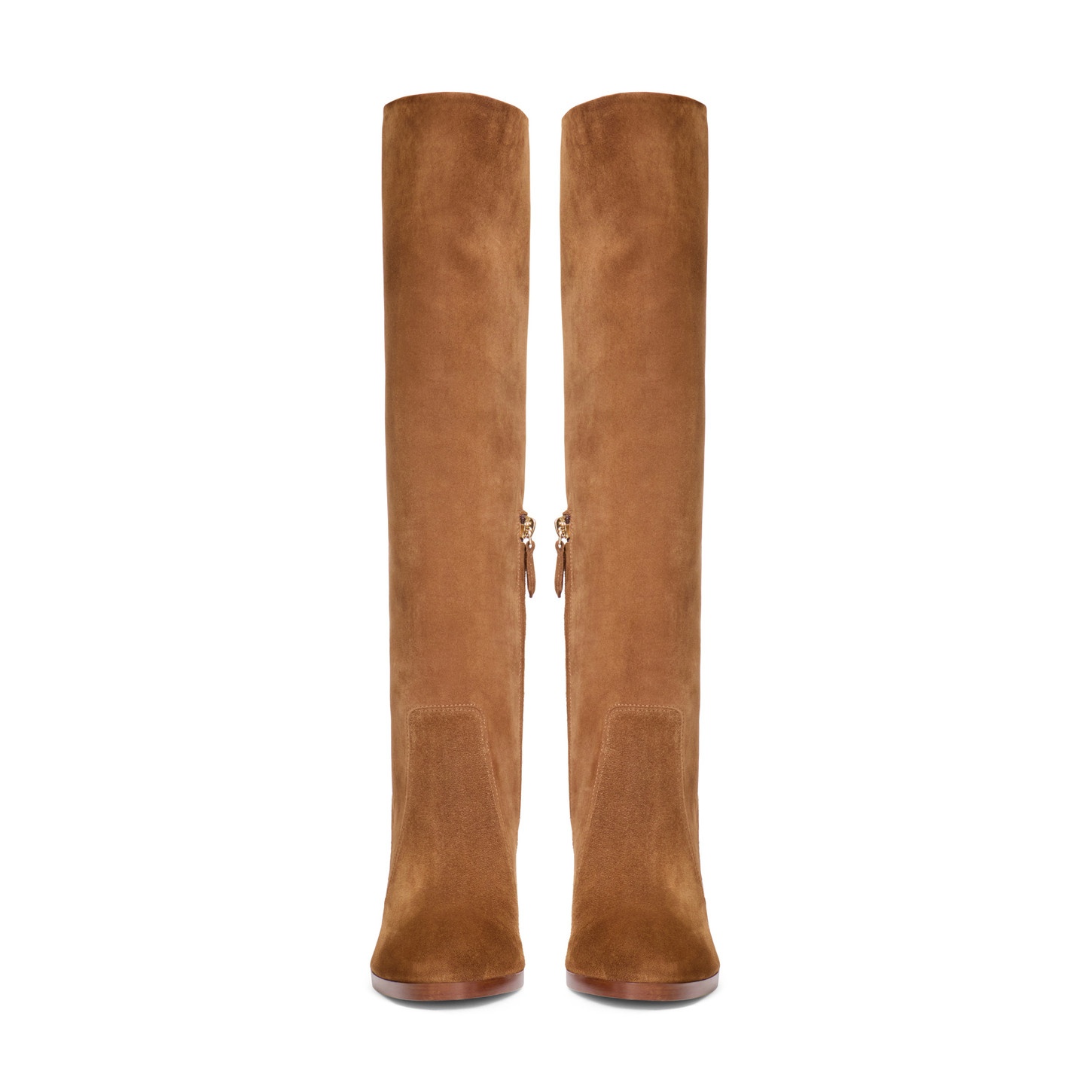 Women's light brown suede high-heel boot - 4