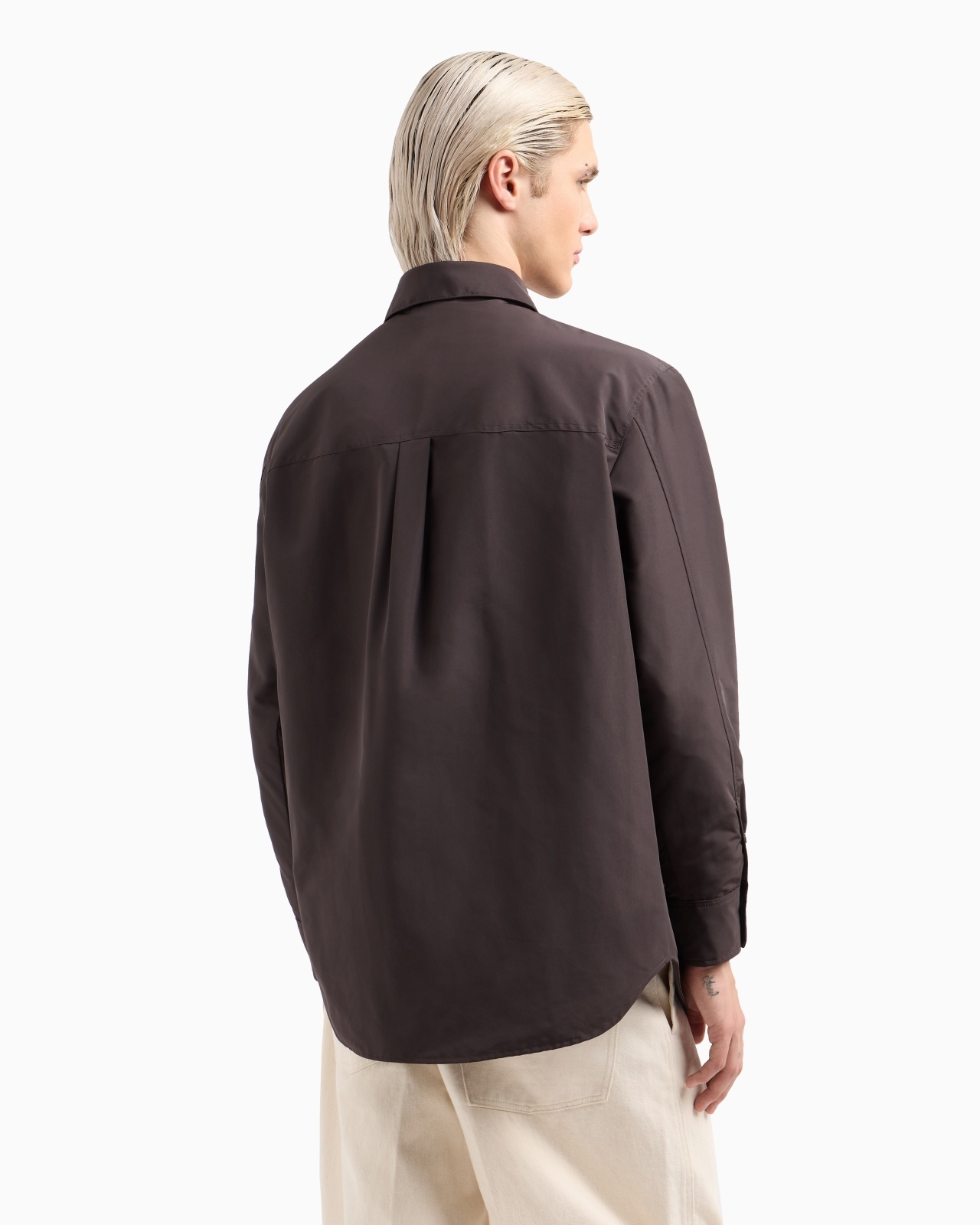 NYLON SHIRT JACKET WITH PATCH POCKET AND LOGO PATCH - 3