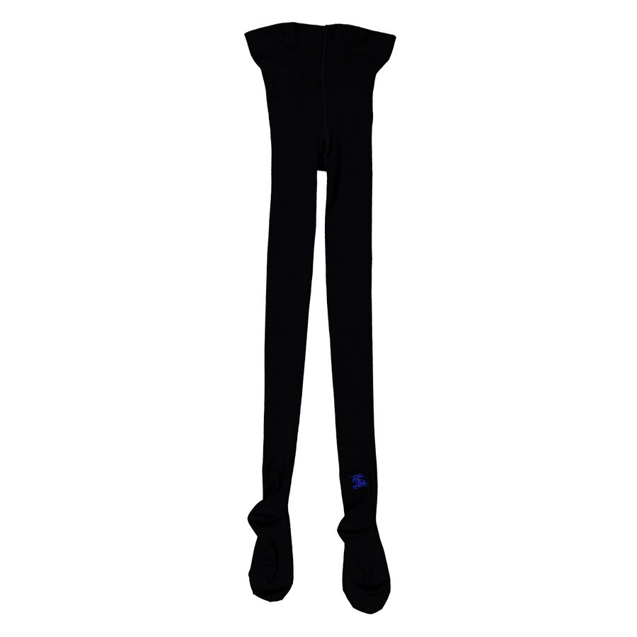 Burberry Black Ribbed Wool Blend Tights - 2