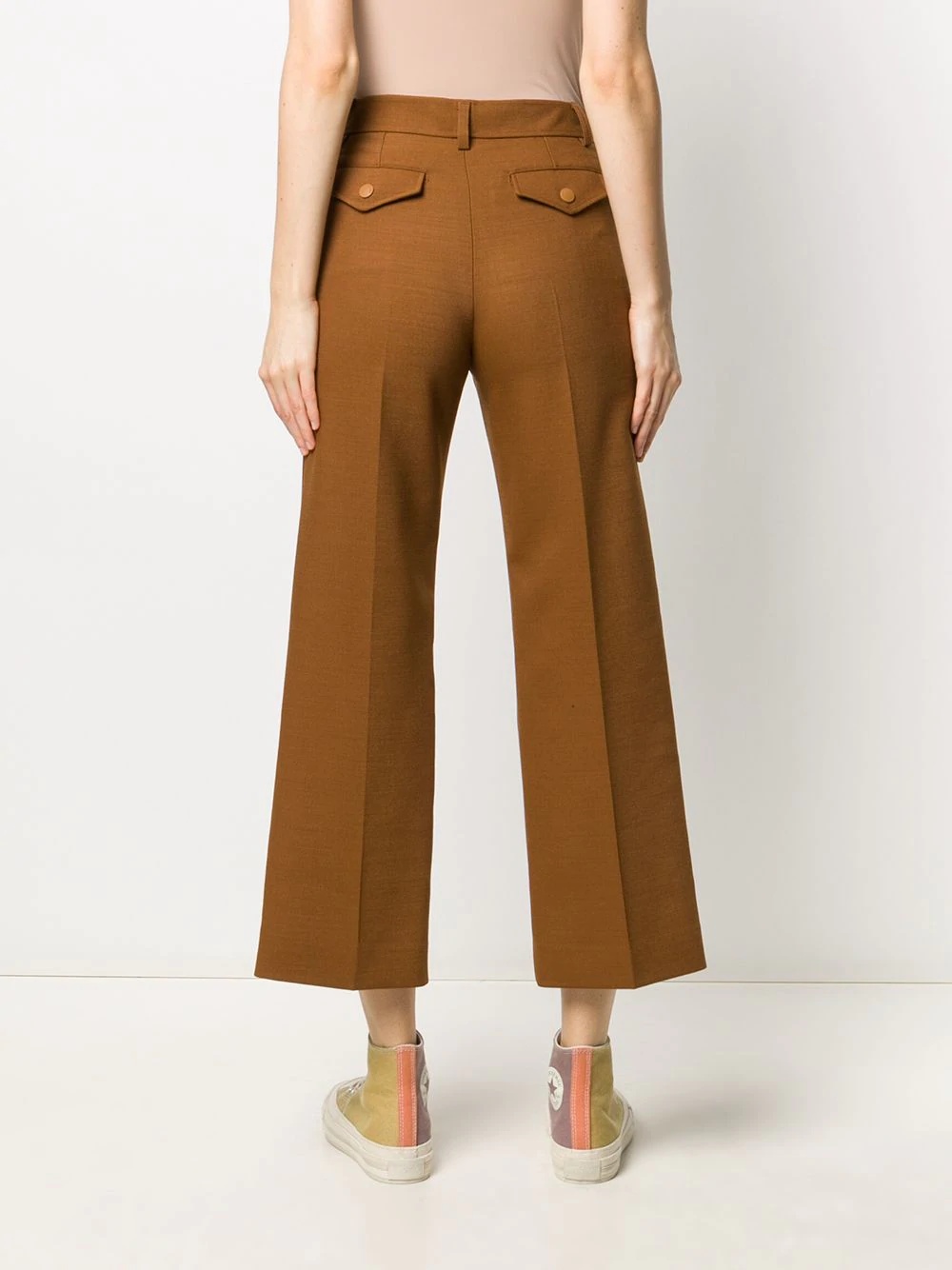 flared cropped trousers - 4