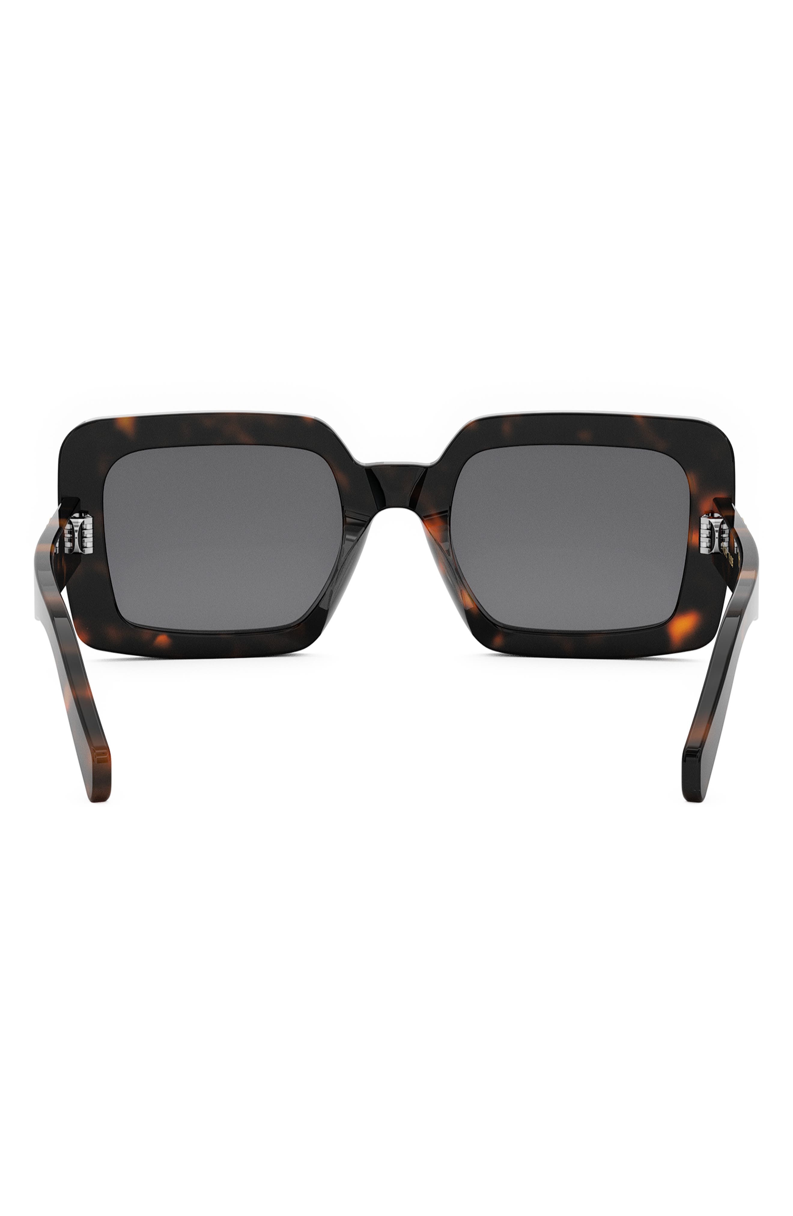CELINE Triomphe 56mm Square Sunglasses in Dark Havana /Smoke at Nordstrom - 5