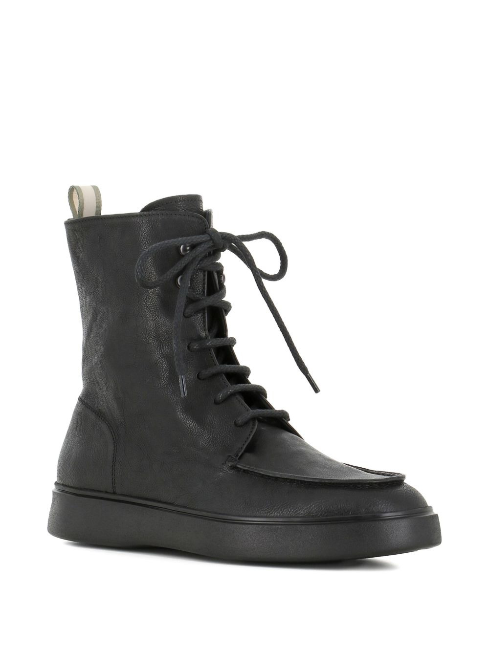 lace-up leather combat boots - 2