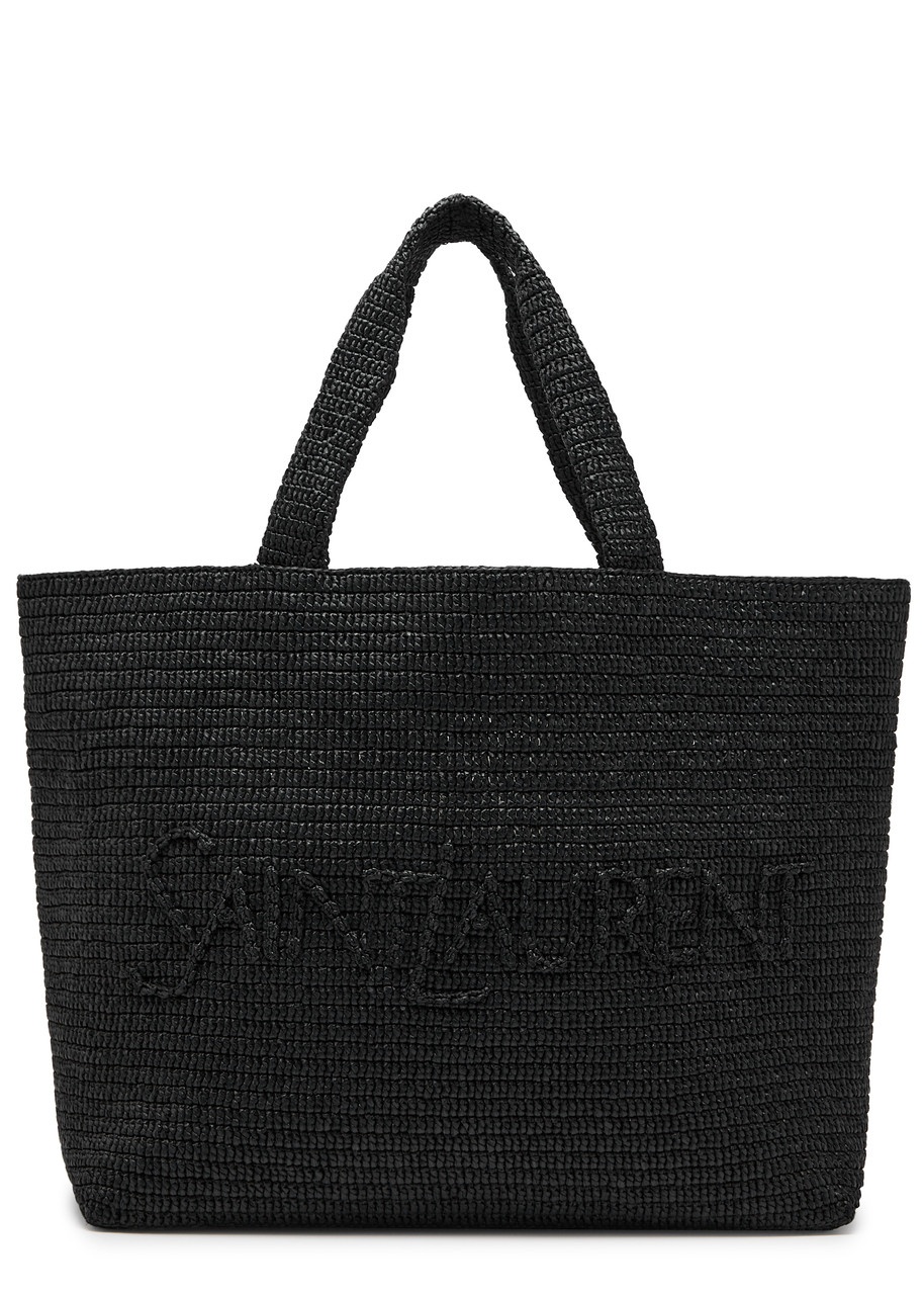 Saint Laurent Logo-embossed Raffia Tote - 1