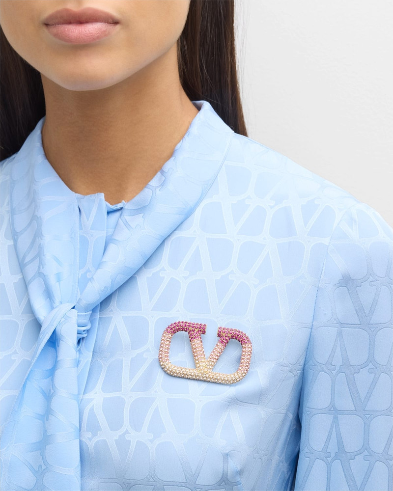 Valentino Metal Ombré Crystal Brooch outlook