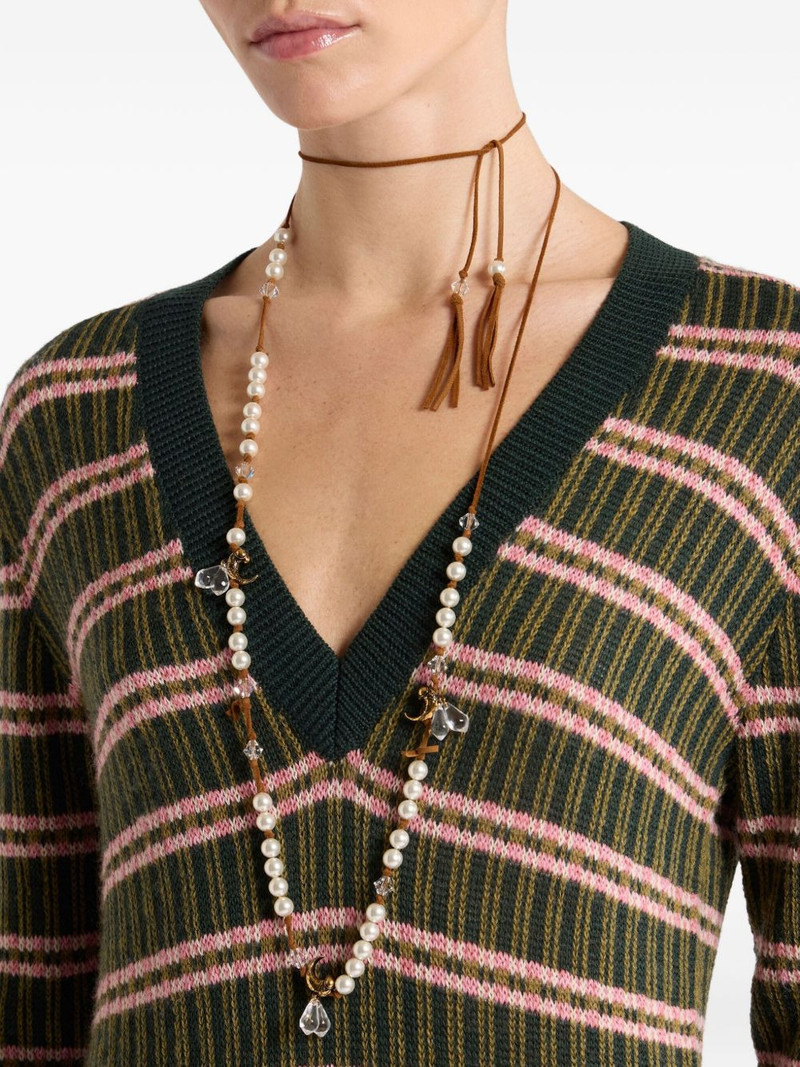 Etro pearl-paisley bee necklace outlook