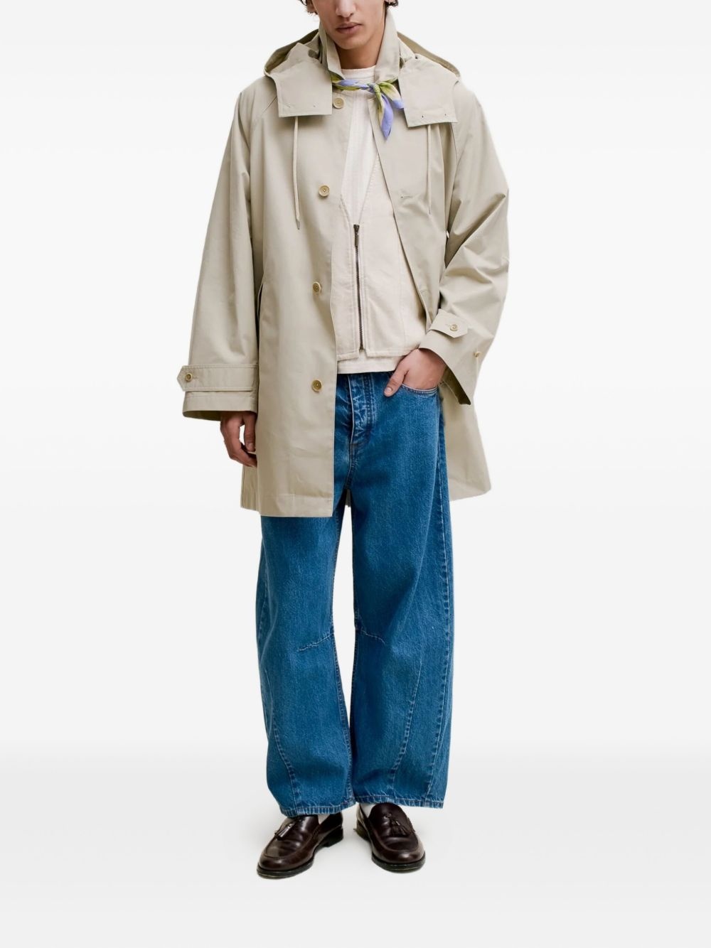 hooded trench coat - 3