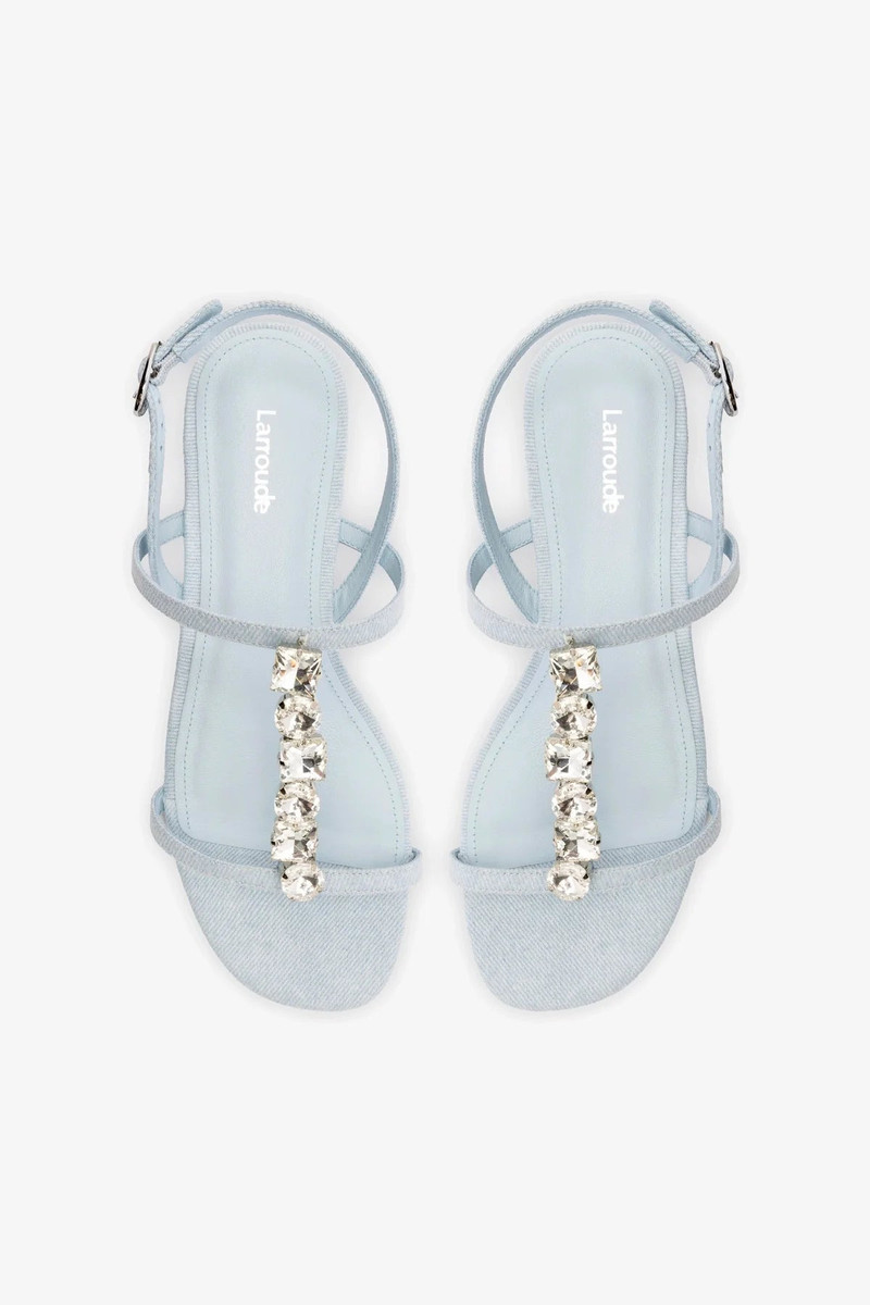 Calypso Flat Sandal In Maya Denim and Crystals 5