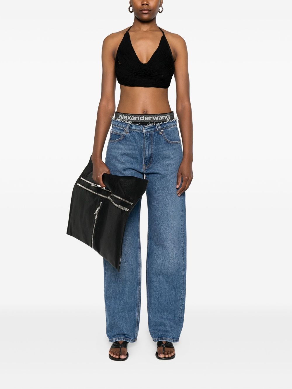 logo-waistband jeans - 2
