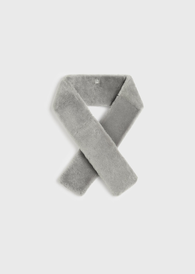 Shearling tuxedo scarf grey 1