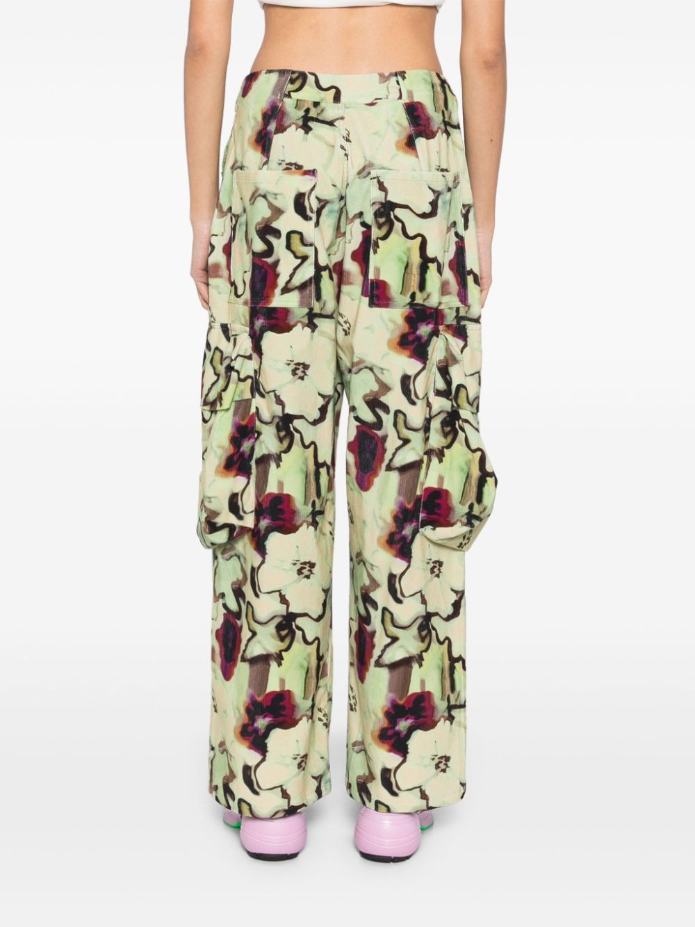 Watercolor Floral cargo pant - 4