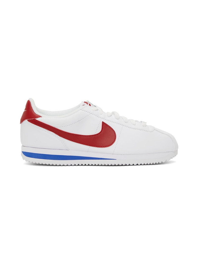 White & Red Cortez Basic Sneakers - 1