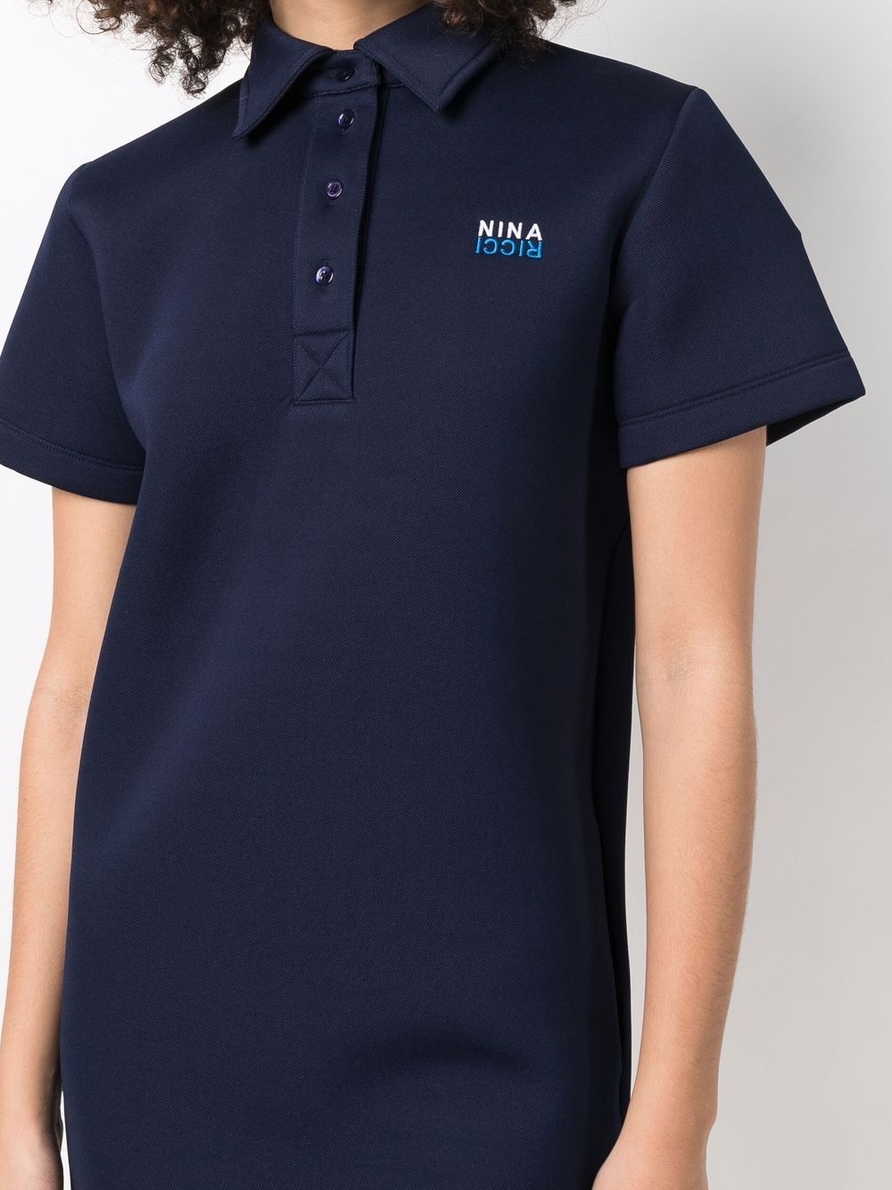 embroidered logo polo dress - 5