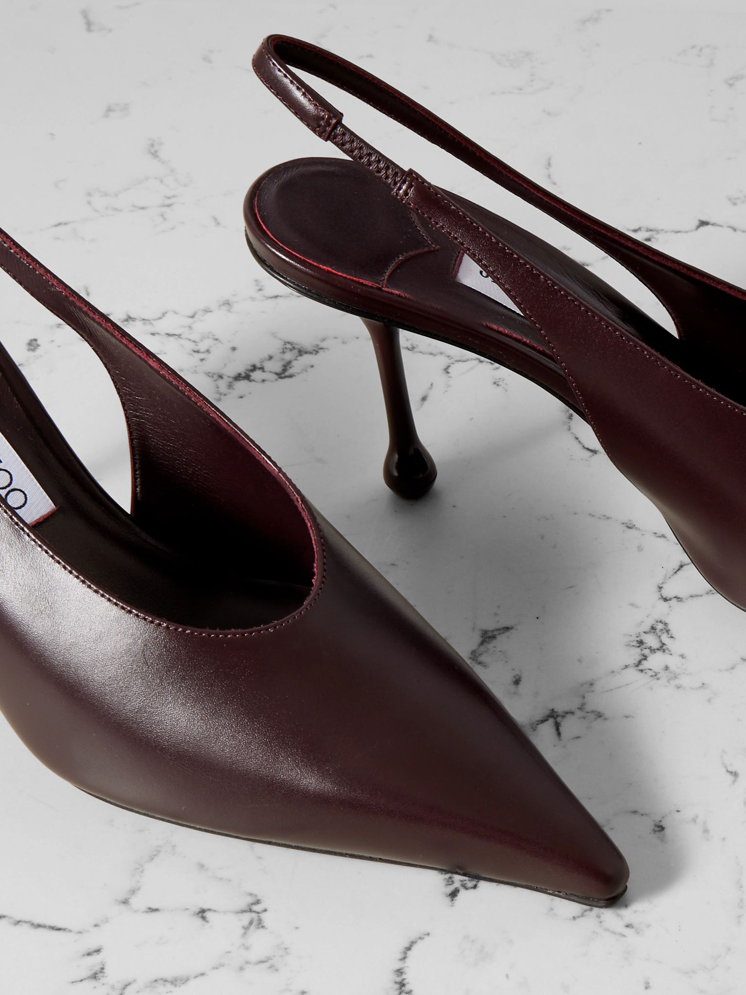 Isa 80 leather pumps Burgundy - 4