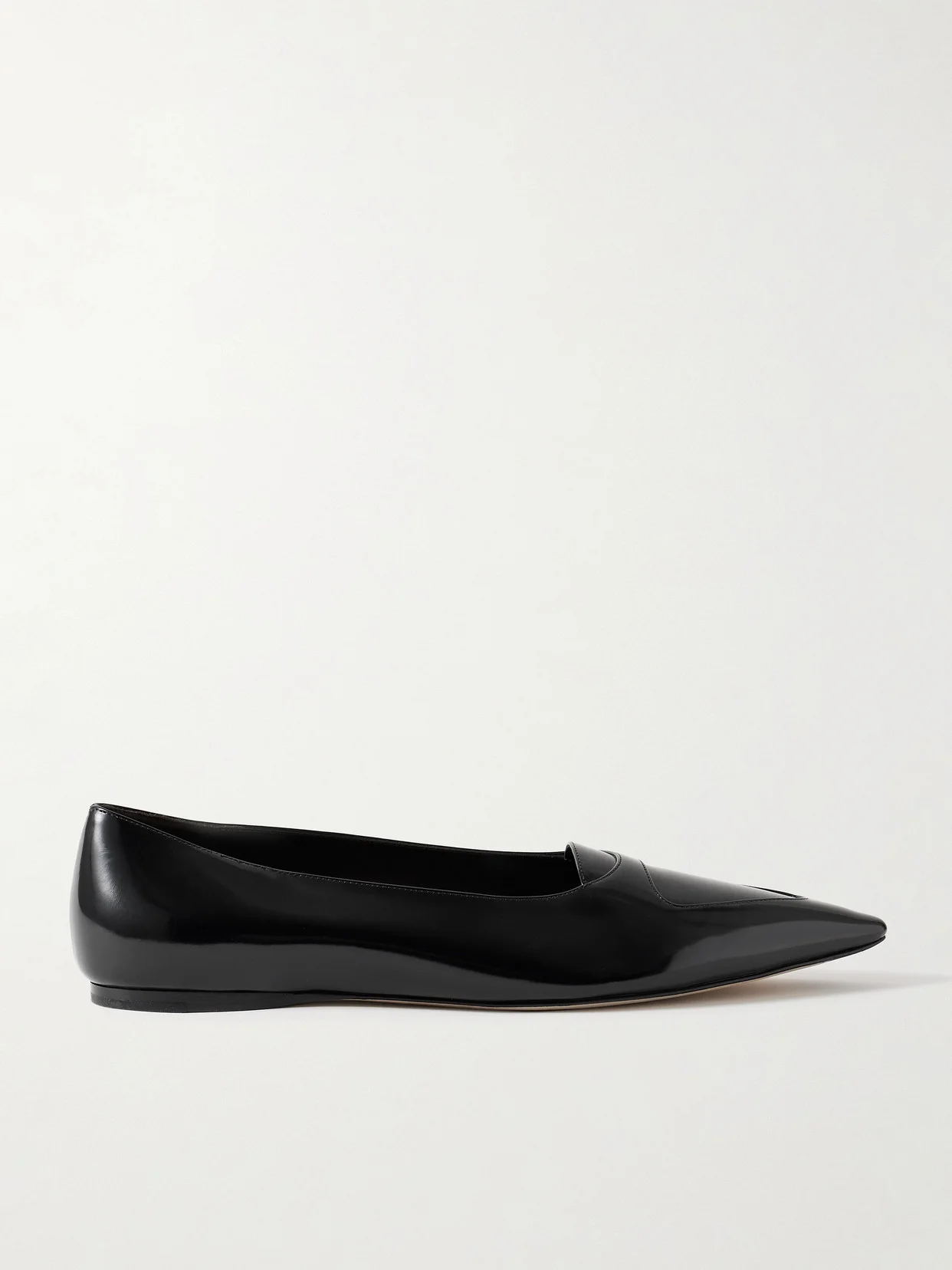 Viv Glossed-leather Ballet Flats - 1