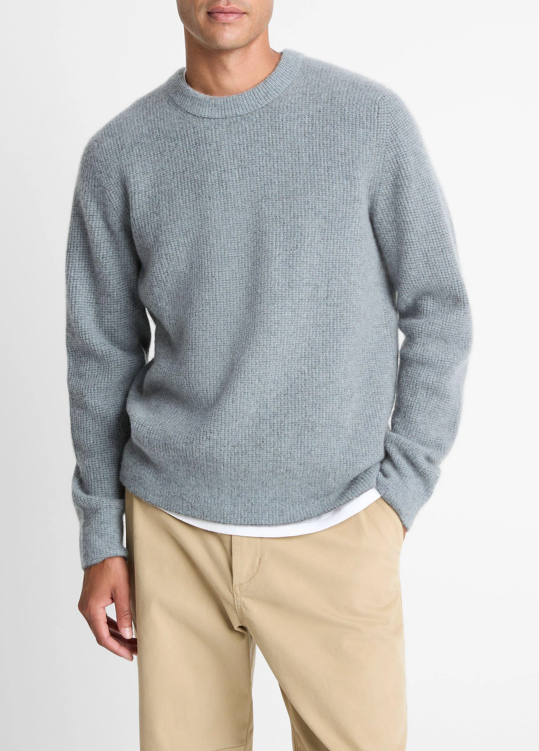 Plush Cashmere Thermal Crew Neck Sweater - 1