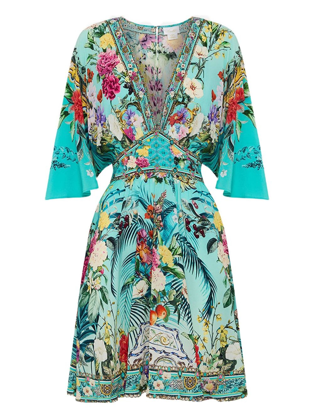 Gardens of Queluz floral-print V-neck dress - 1