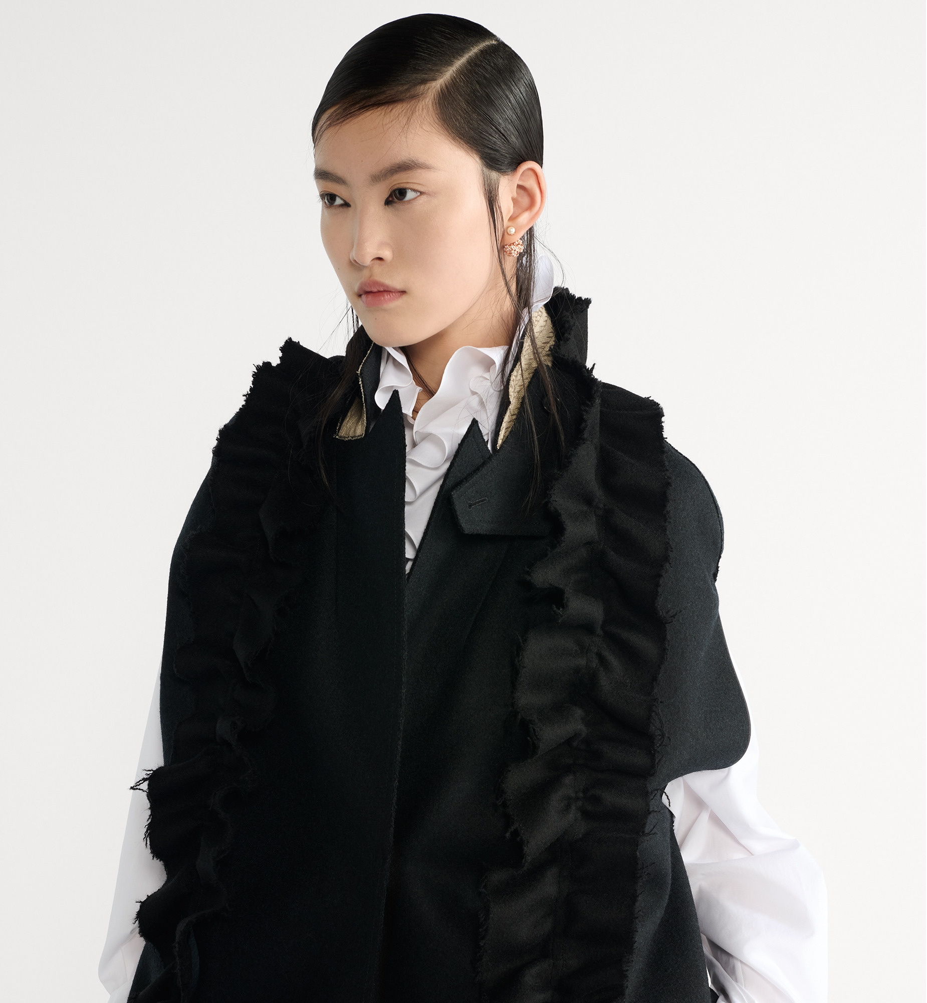 Cape with Removable Ruched Collar - 4