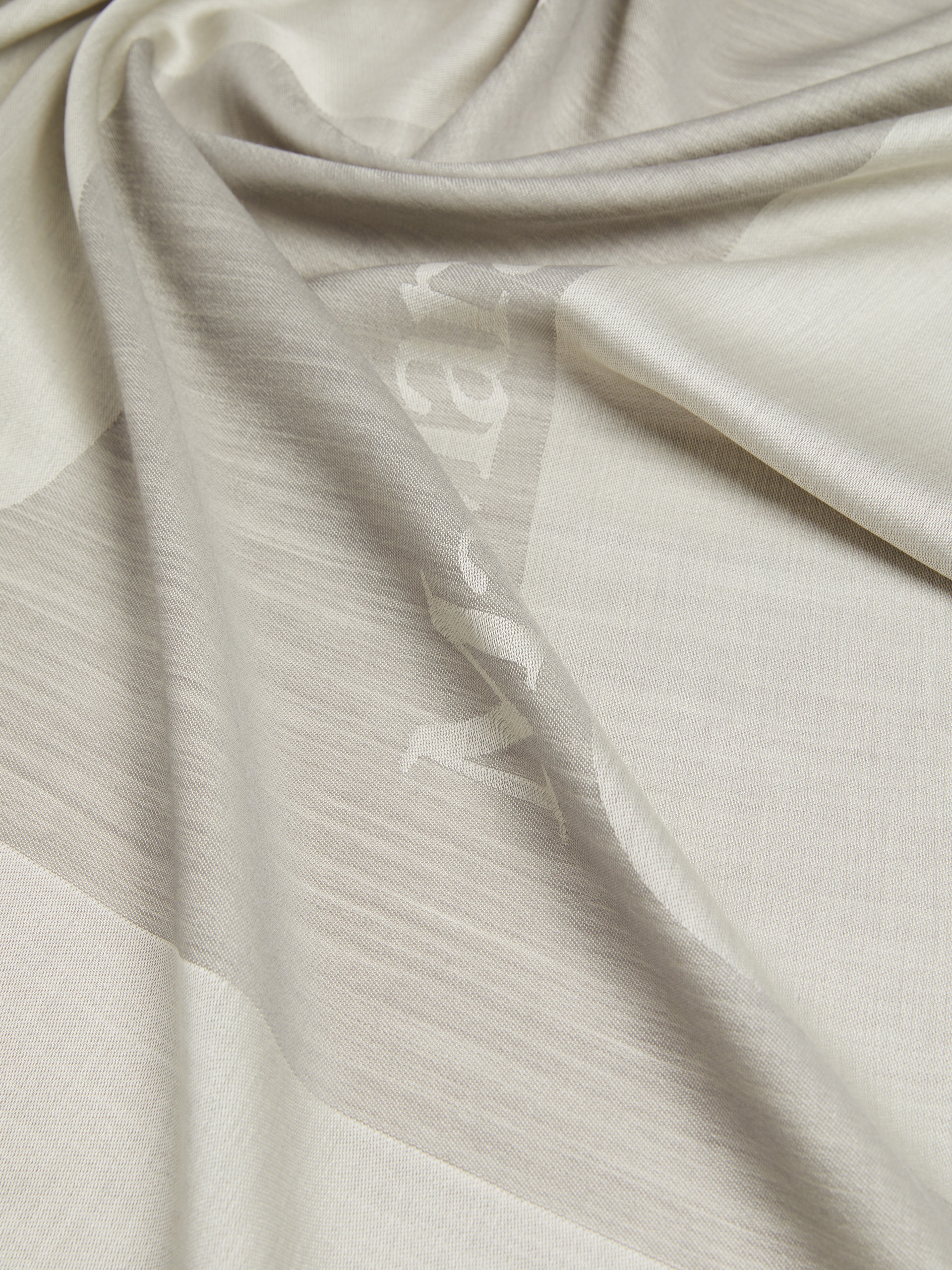 ARAL Jacquard silk and wool Monogram shawl - 3