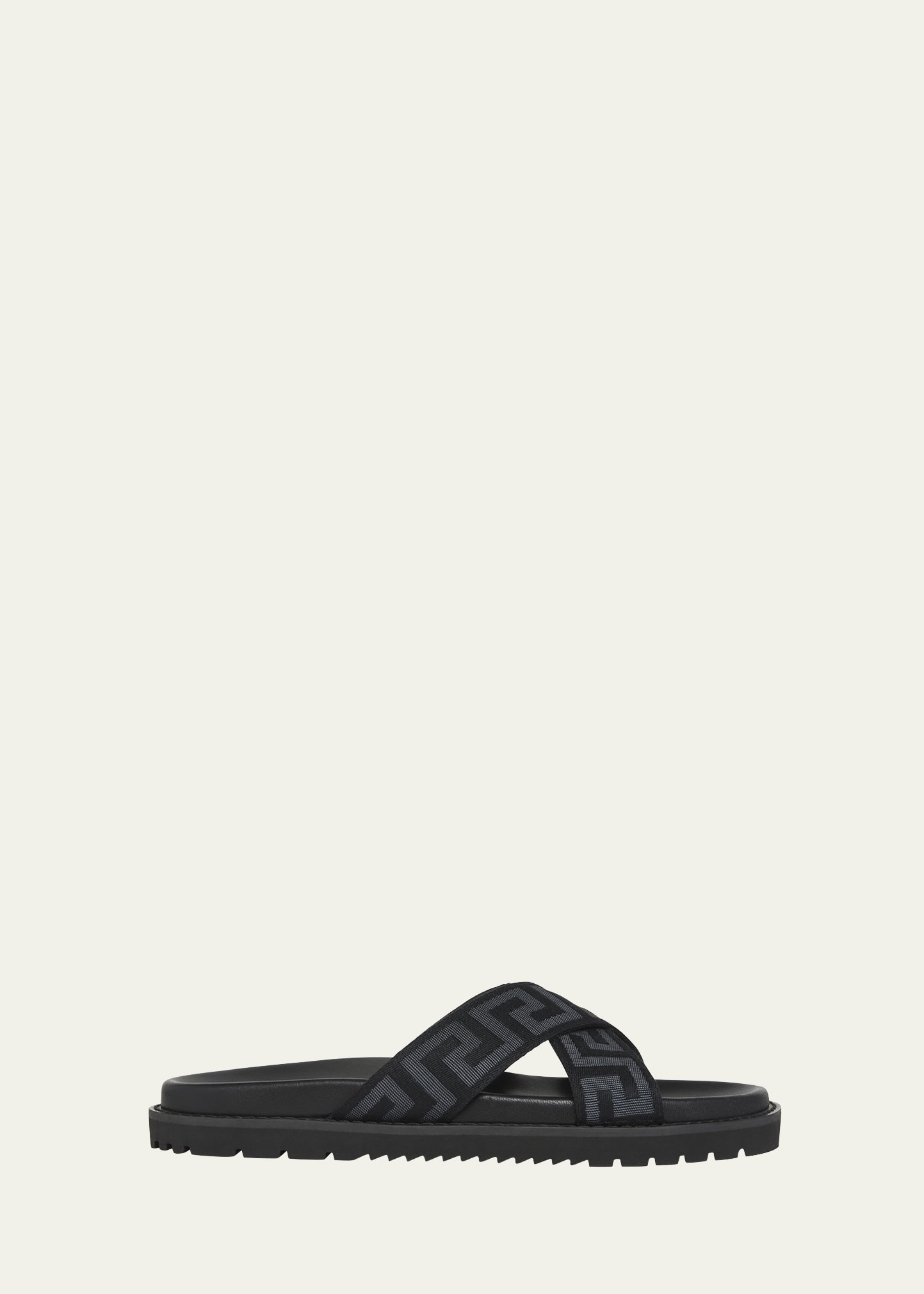Men's Greek Key Crisscross Slide Sandals - 1