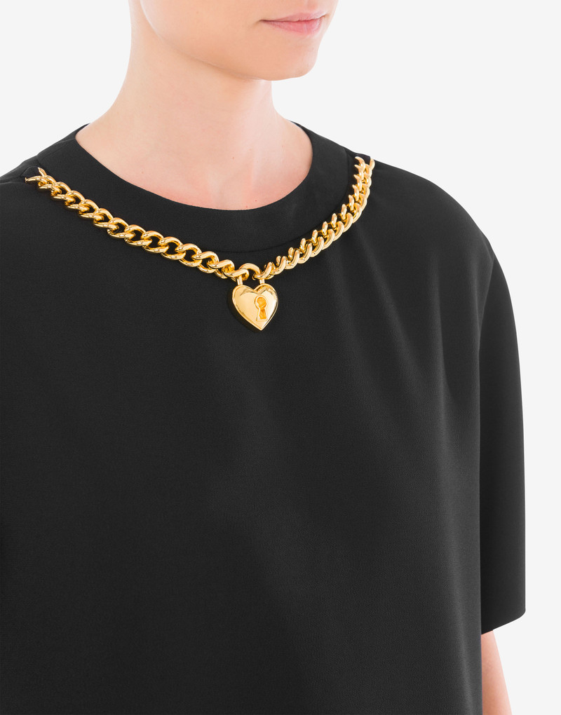 CHAIN & HEART ENVERS SATIN DRESS 4