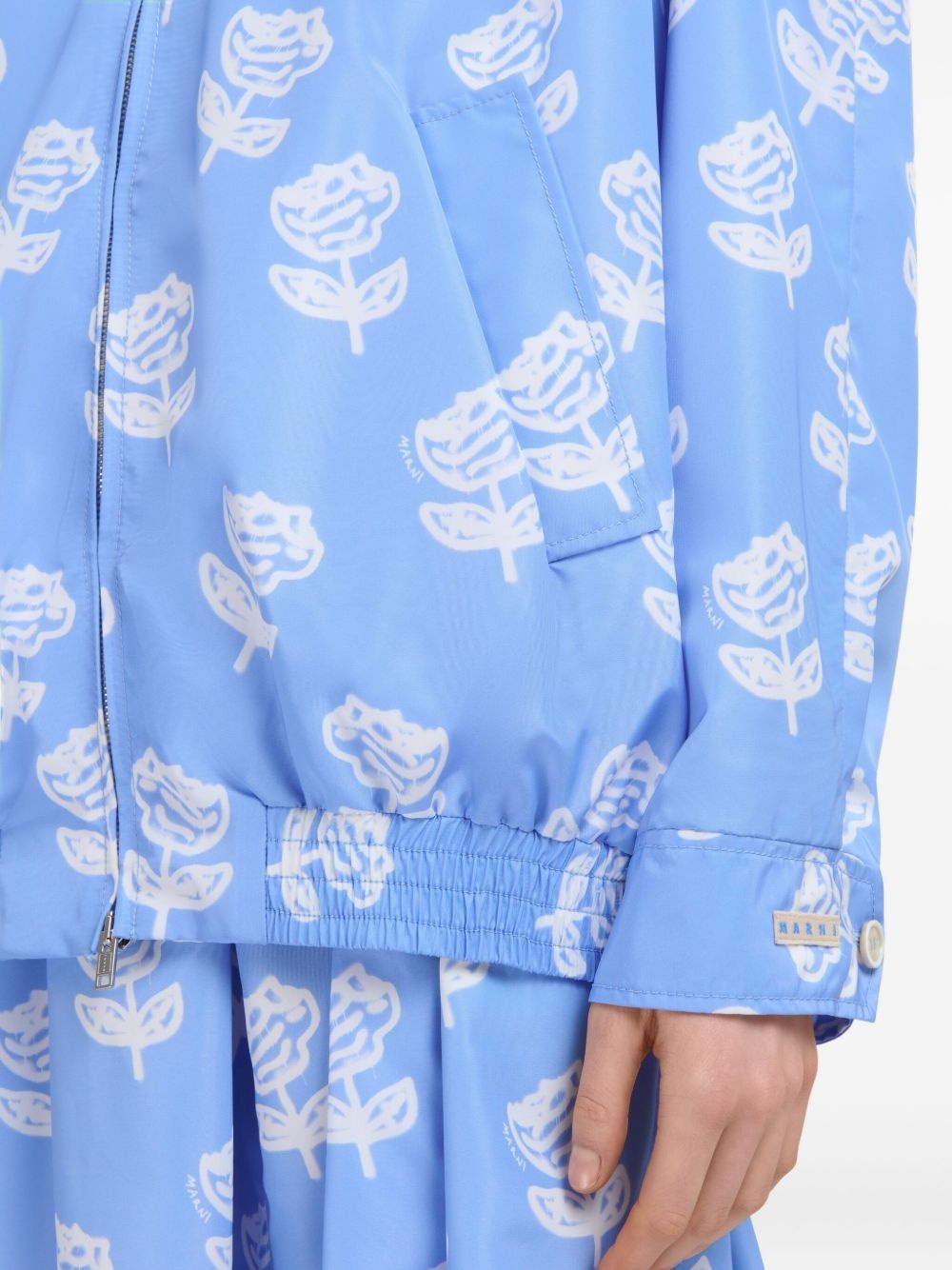 floral-print zip-up jacket - 6