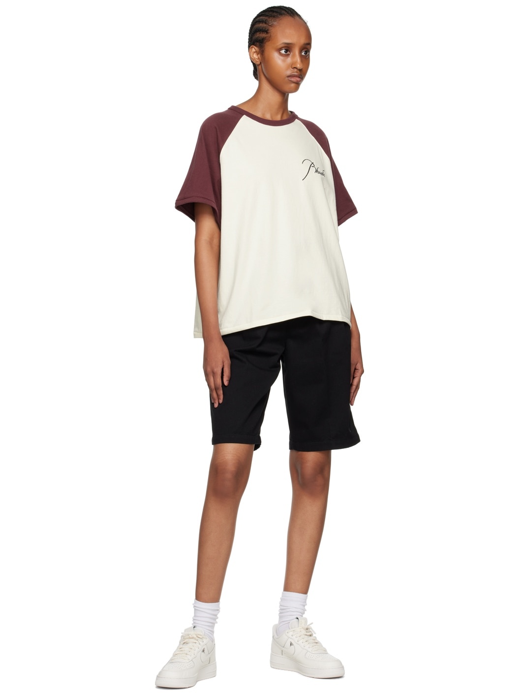 Rhude Raglan Racer Jersey Top M / White/Black/Red