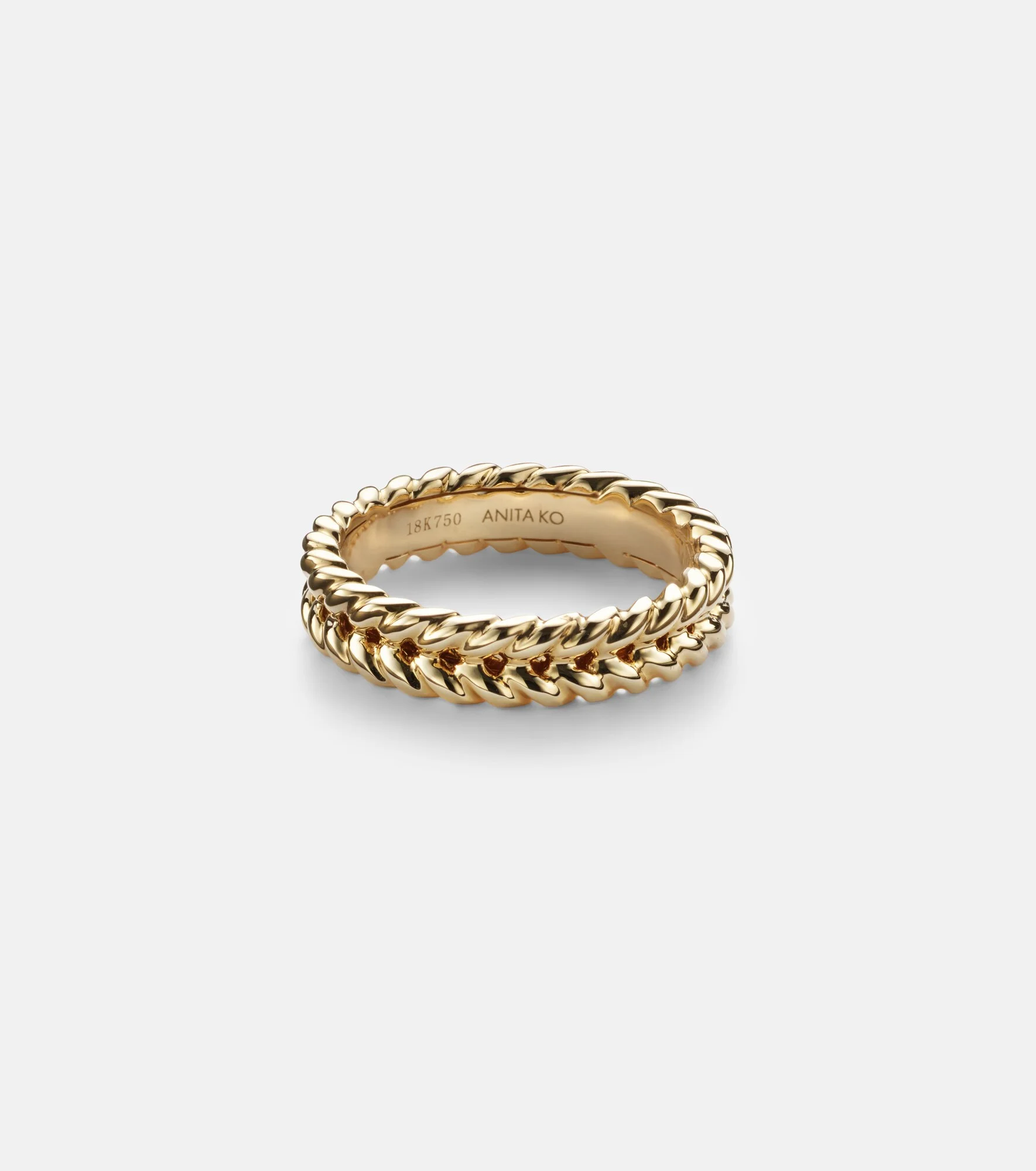 18kt gold braided ring - 1