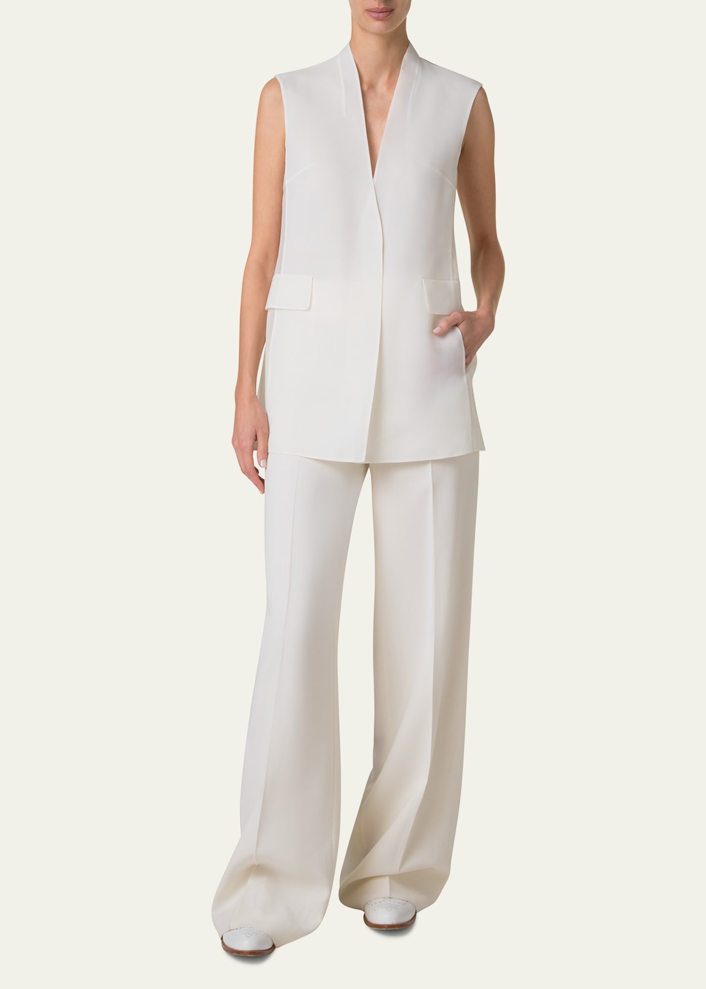 Artina Long Silk Organza Vest - 2