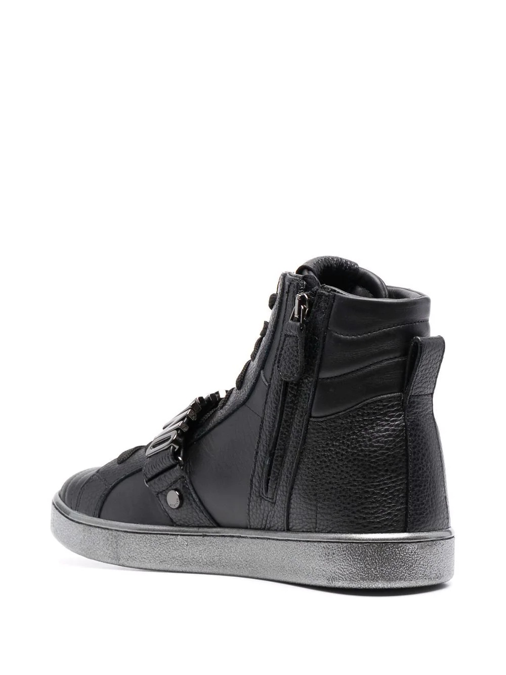 logo-lettering high-top sneakers - 3