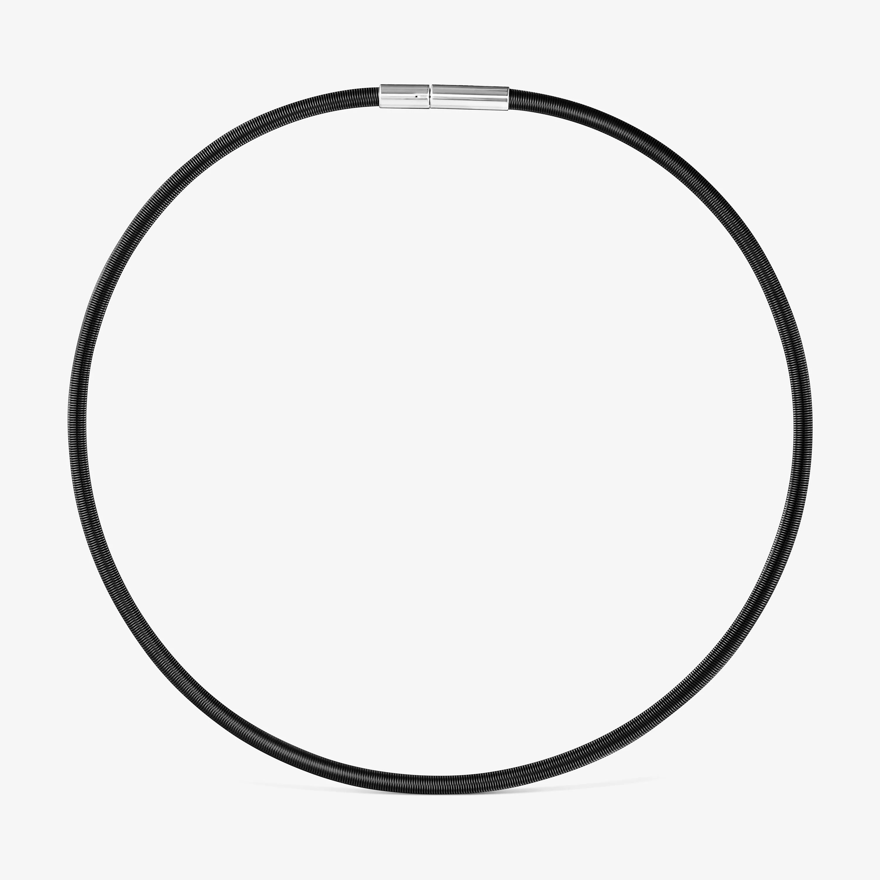 Mesh Tube black IP steel Necklace 4 mm - 1