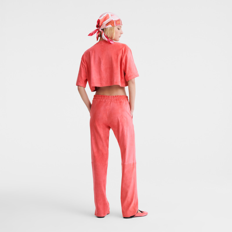 Leather straight pants Blush - Leather 3