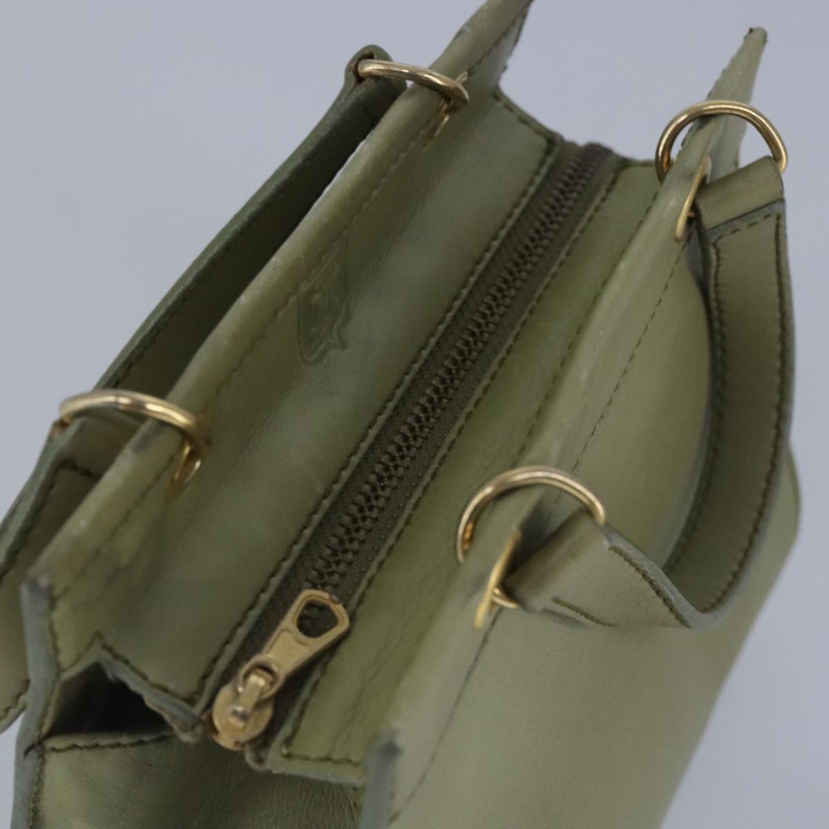 CELINE Hand Bag Leather Khaki - 6