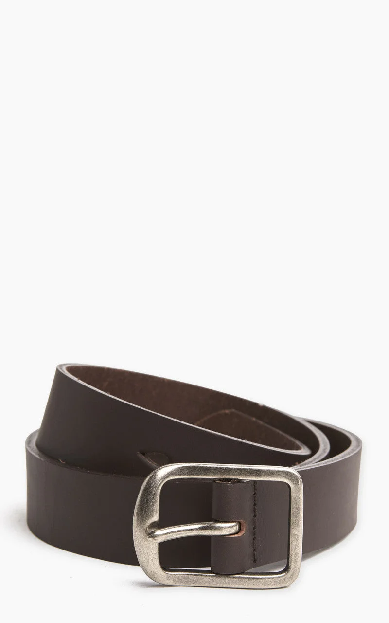 NAKED & FAMOUS DENIM THICK BELT BOVINE LEATHER 7MM BROWN - 1