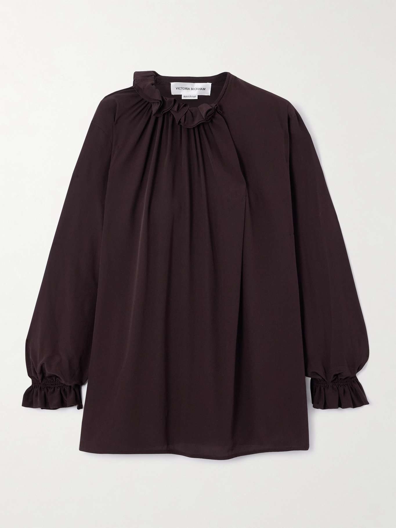 Ruffled silk-voile blouse - 1