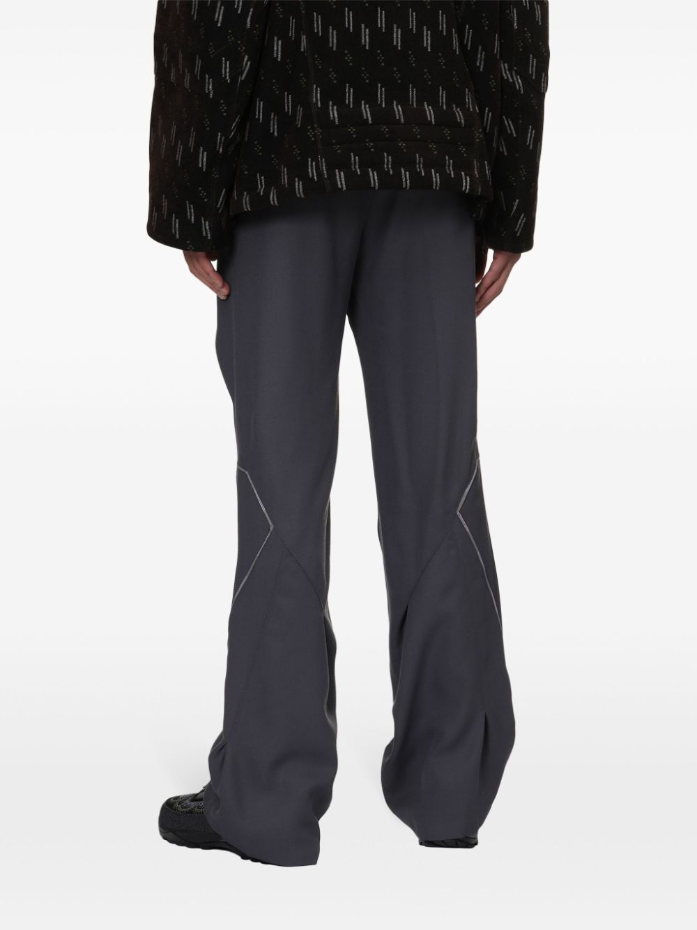 contrast-stitching straight-leg pants - 4